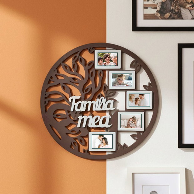 Rama foto cu ceas "Familia mea"