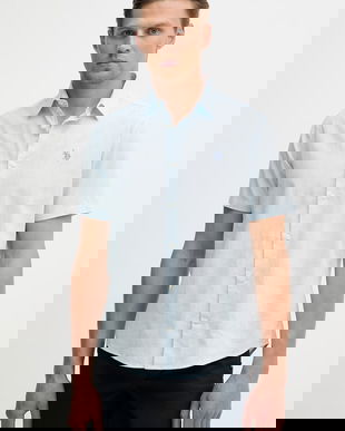 U.S. Polo Assn. cămașă pentru copii cu in LINEN BLEND SS