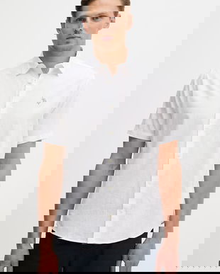 U.S. Polo Assn. cămașă pentru copii cu in LINEN BLEND SS