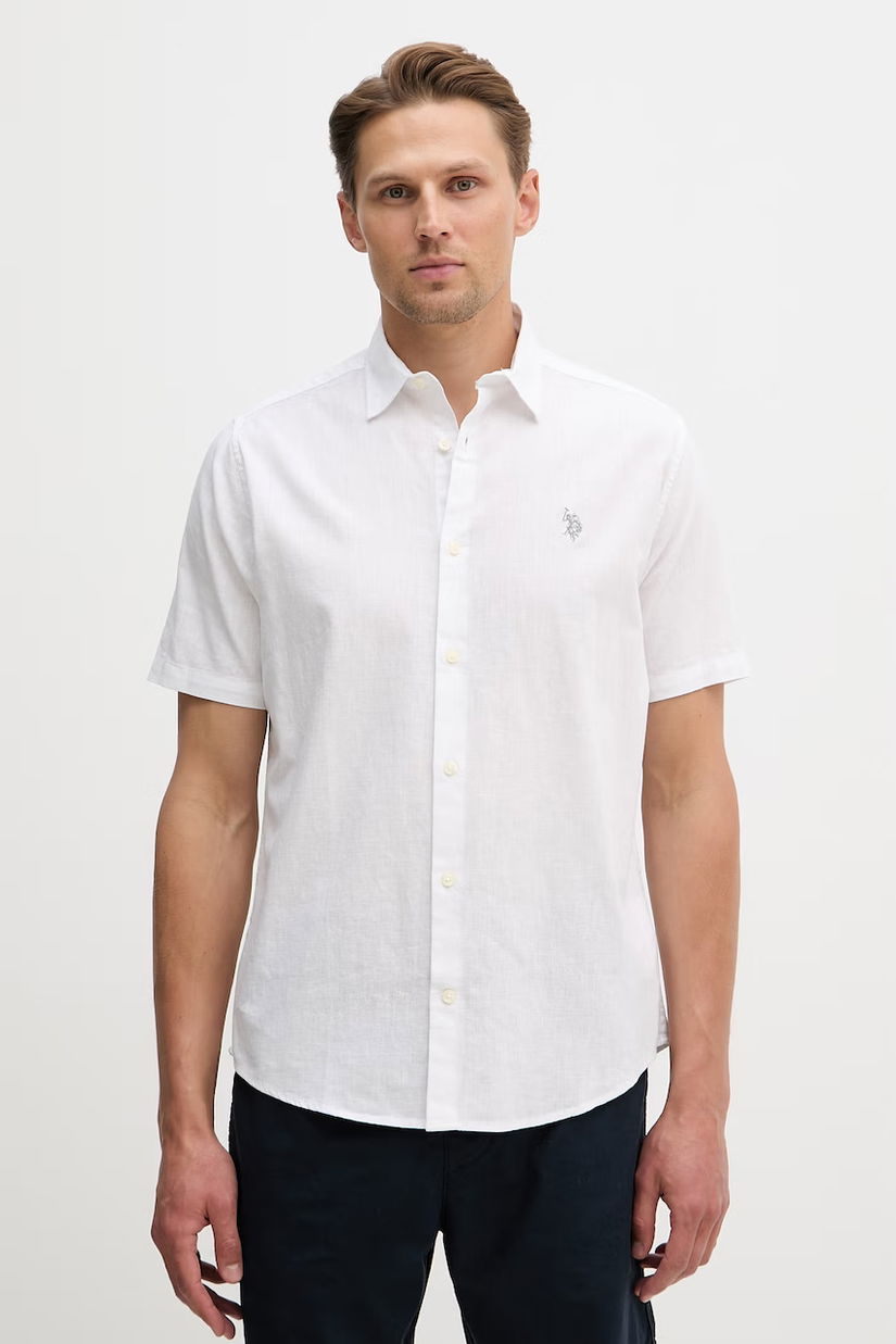 U.S. Polo Assn. cămașă pentru copii cu in LINEN BLEND SS