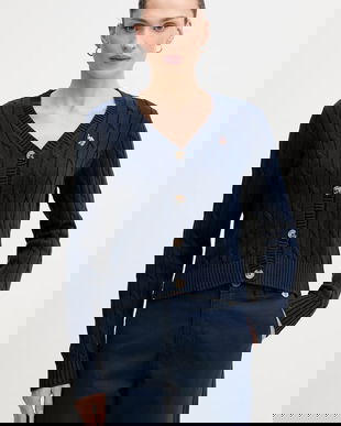 U.S. Polo Assn. cardigan din bumbac CABLE KNIT