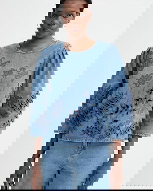 MUNTHE bluză din bumbac BRAMBLE