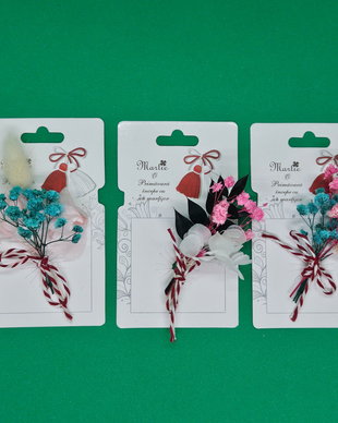 Martisor "Buchetel" cu flori uscate