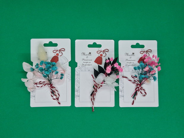 Martisor "Buchetel" cu flori uscate