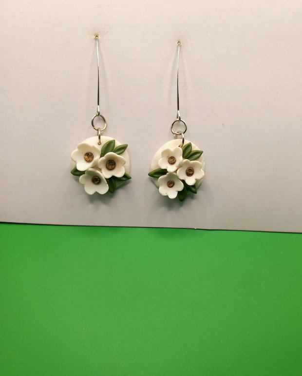 Some flowers, cercei din lut polimeric