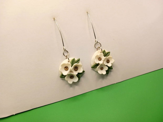 Some flowers, cercei din lut polimeric