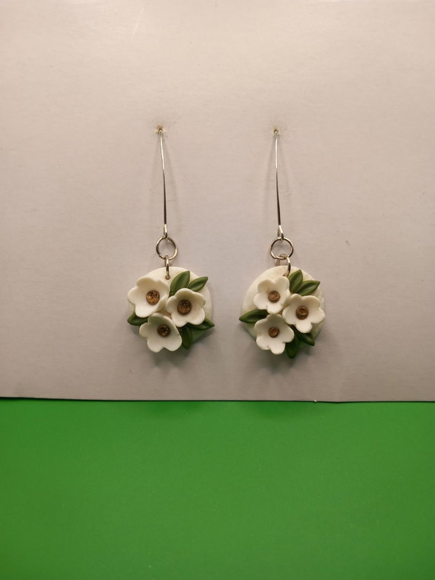 Some flowers, cercei din lut polimeric