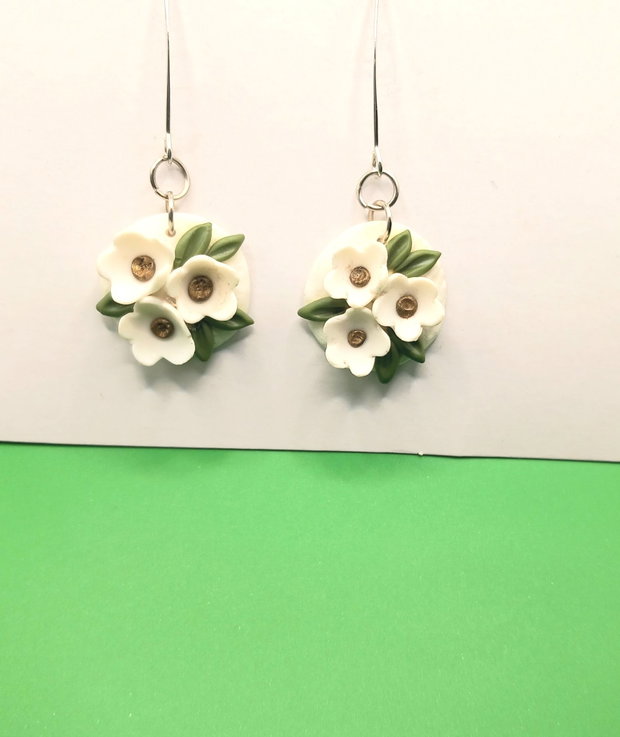 Some flowers, cercei din lut polimeric