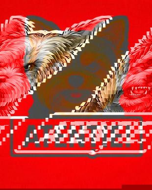 Banner indicator avertizare Atentie Caine Yorkshire Terrier 30x30cm