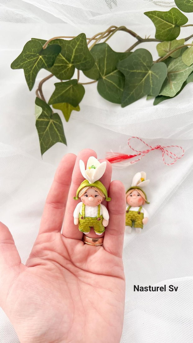 Brosa martisor: Ghiocel