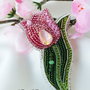 Rezervat - Lalea - Brosa-martisor broderie manuala