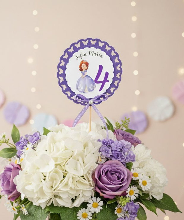 Numere masă botez Prințesa Sofia pentru aranjamentele florale