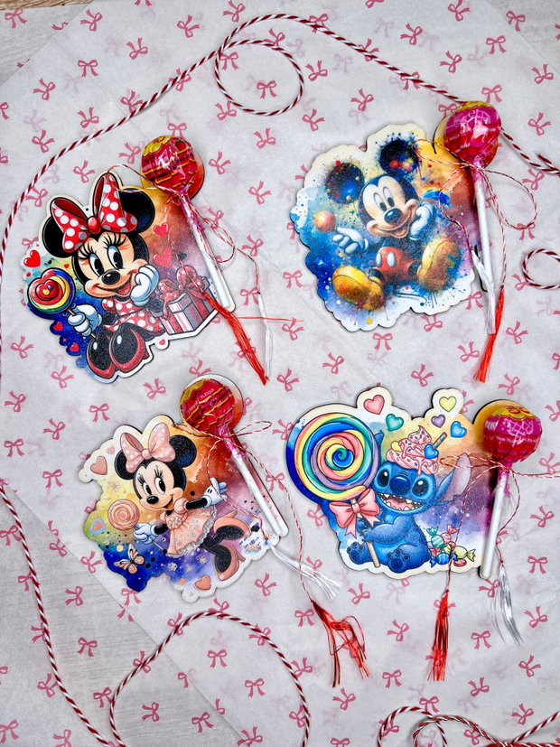 Martisor cu acadea in tematica Stitch/ Mickey Mouse / Minnie Mouse