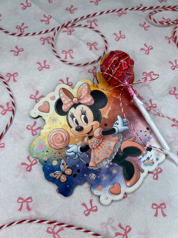 Martisor cu acadea in tematica Stitch/ Mickey Mouse / Minnie Mouse