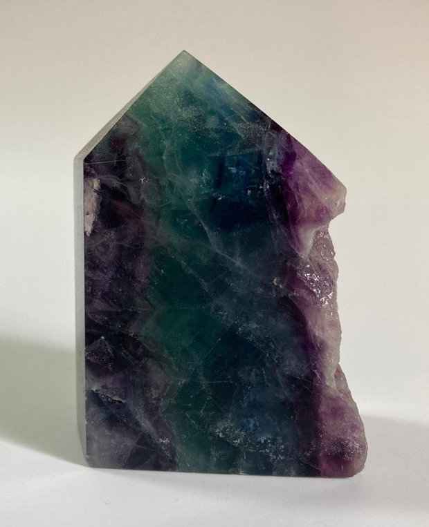 Fluorit Rainbow (Curcubeu) - Obelisc brut din piatra semipretioasa
