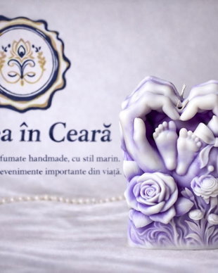 Lumânare decorativă handmade  Mărturie specială pentru botez și nuntă