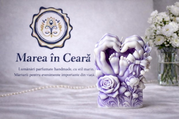 Lumânare decorativă handmade Mărturie specială pentru botez și nuntă