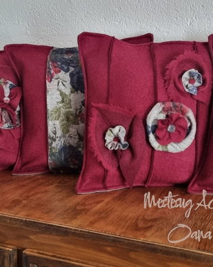 Set de 5 perne decorative din lână