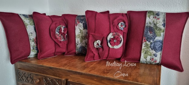 Set de 5 perne decorative din lână