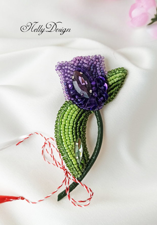 Lalea - Brosa broderie manuala