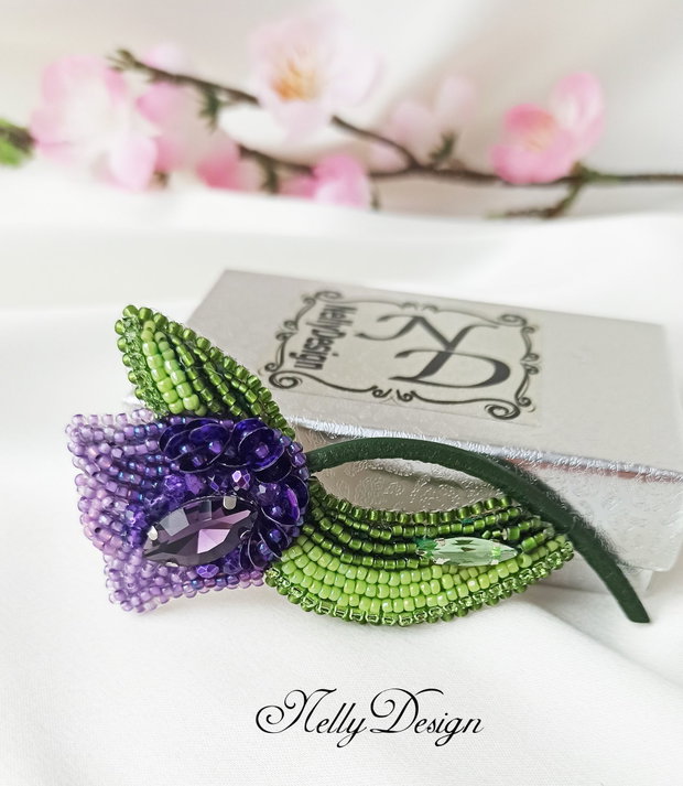 Lalea - Brosa broderie manuala