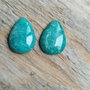 Cabochon amazonit rusesc, 25x18 mm (2 buc)