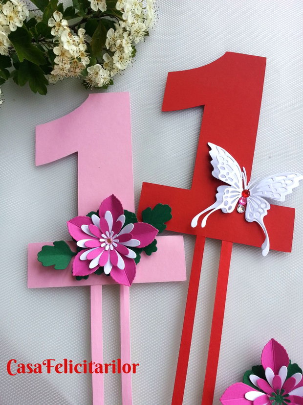 Set cifră și flori pentru decor torturi