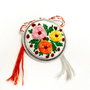 Brosa cu broderie manuala - ramura cu flori