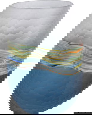 Vaza albastra din sticla