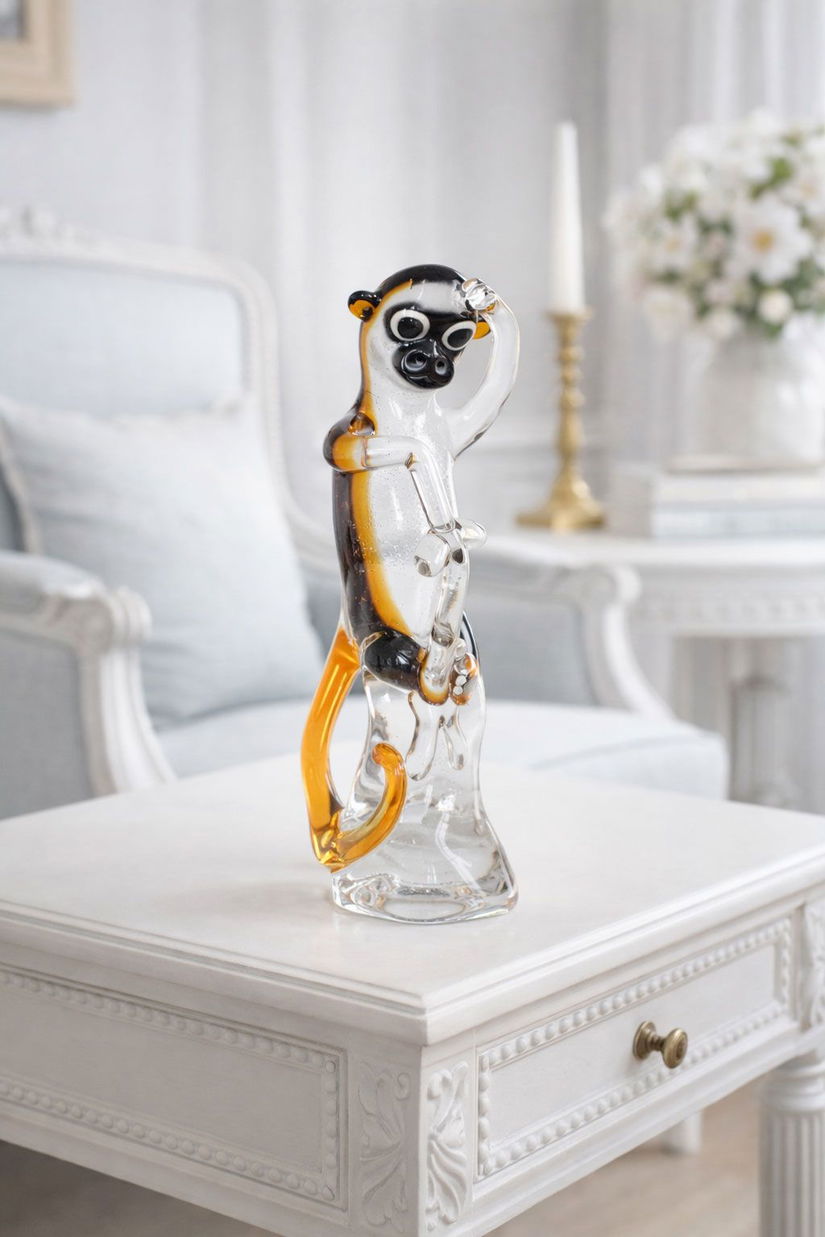 Maimuta-figurina din sticla Murano