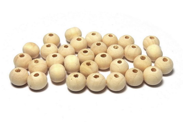 Margele din lemn, 6 mm, natur