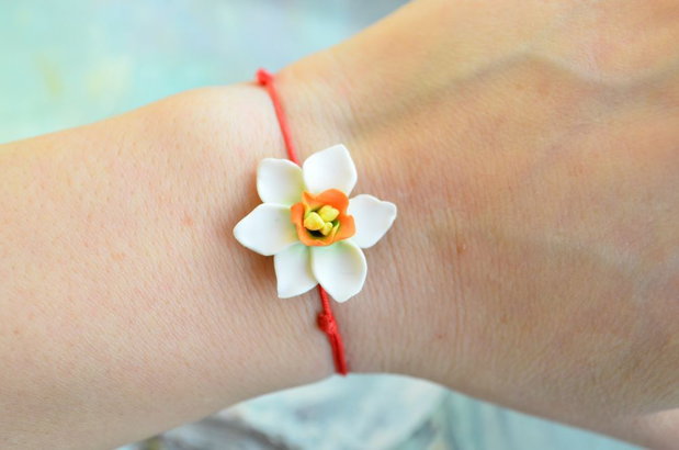 Narcisa alba- Bratara martisor
