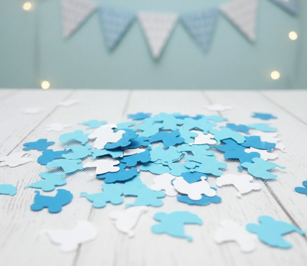 Confetti  Cărucior bebe alb, bleu, albastru