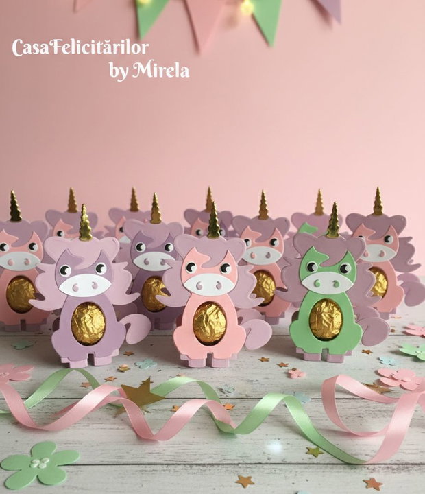 Cutii mărturii formă de unicorn