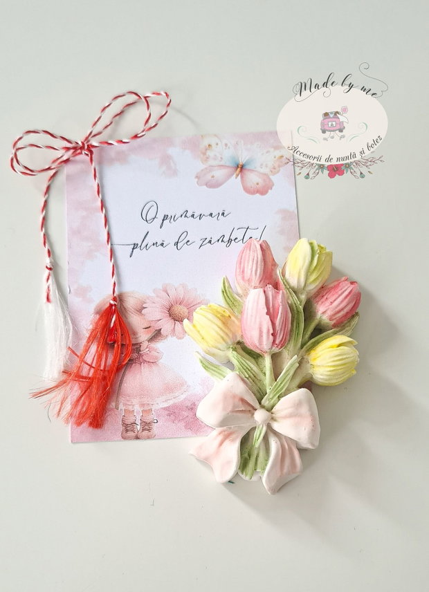 Martisor buchet de lalele magnet