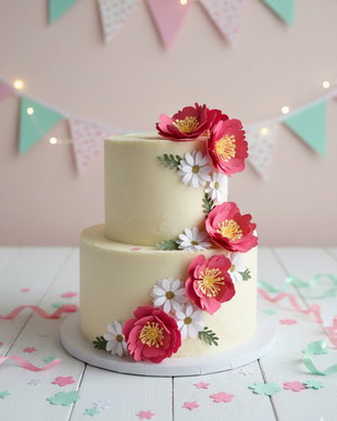 Set flori carton-decor tort