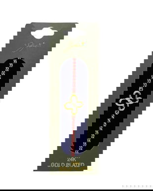 Mărțișor Brățară cu Fluture stralucitor, Placată cu Aur 24K, Șnur Tradițional Roșu-Alb