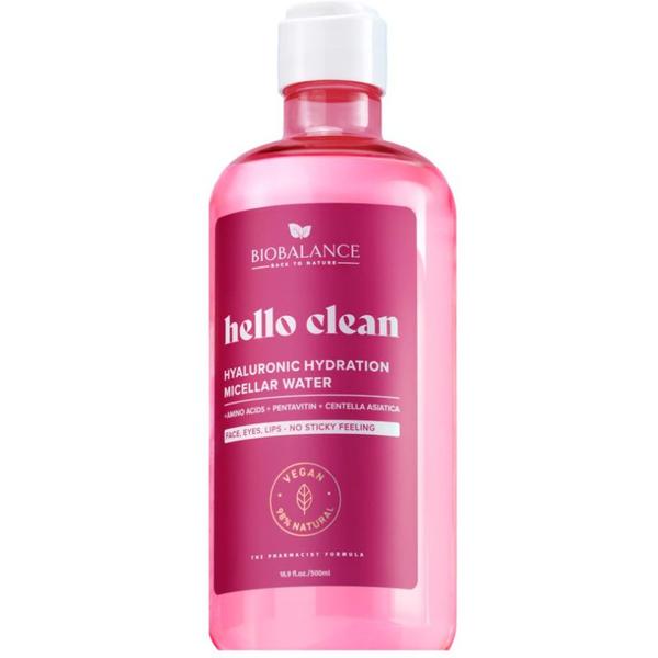 Apa Micelara cu Aminoacizi, Pentavitin, Centella Asiatica - Bio Balance Hyaluronic Hydration Micellar Water Hello Clean, 500 ml