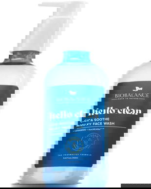 Gel de Curatare Cremos cu Ceramide si Squalane - Bio Balance Cica Soothe Milky Face Wash Hello Clean, 250 ml