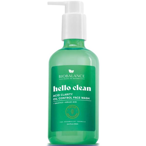 Gel de Curatare cu Acid Salicilic si Acid Azelaic - Bio Balance Acid Clarity Oil Control Face Wash Hello Clean, 250 ml