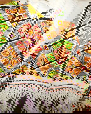 Vintage autentic, stergar taranesc, anii 30  tesut si  lucrat la razboi de strabunica