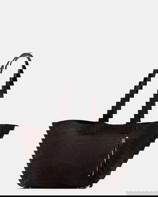 AllSaints geantă de mână din piele întoarsă ALBA