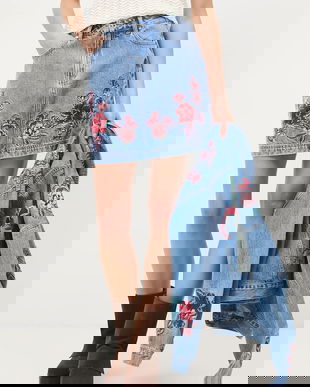 Medicine fusta din bumbac denim