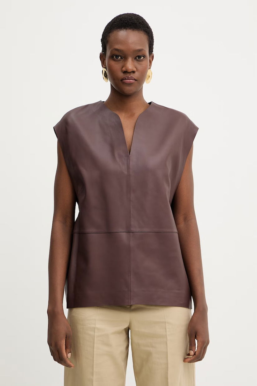 BOSS bluză din piele Suna