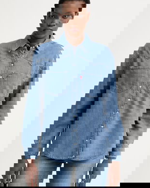 Levi's cămașă jeans TEODORA WESTERN