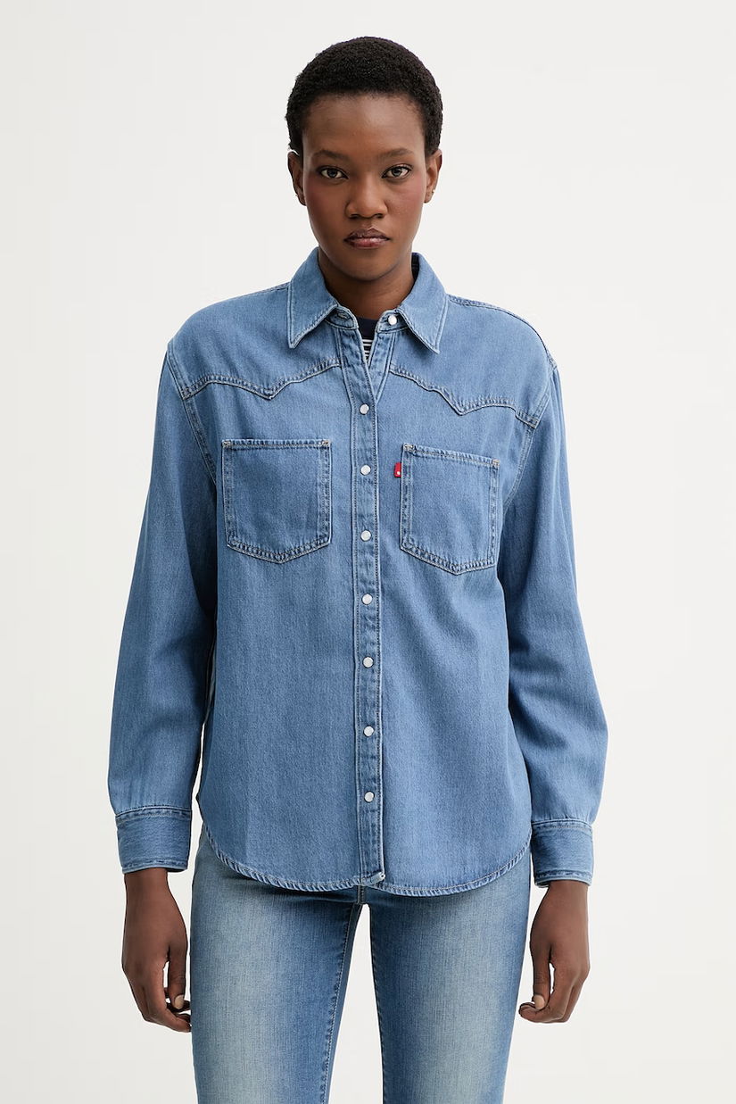Levi's cămașă jeans TEODORA WESTERN
