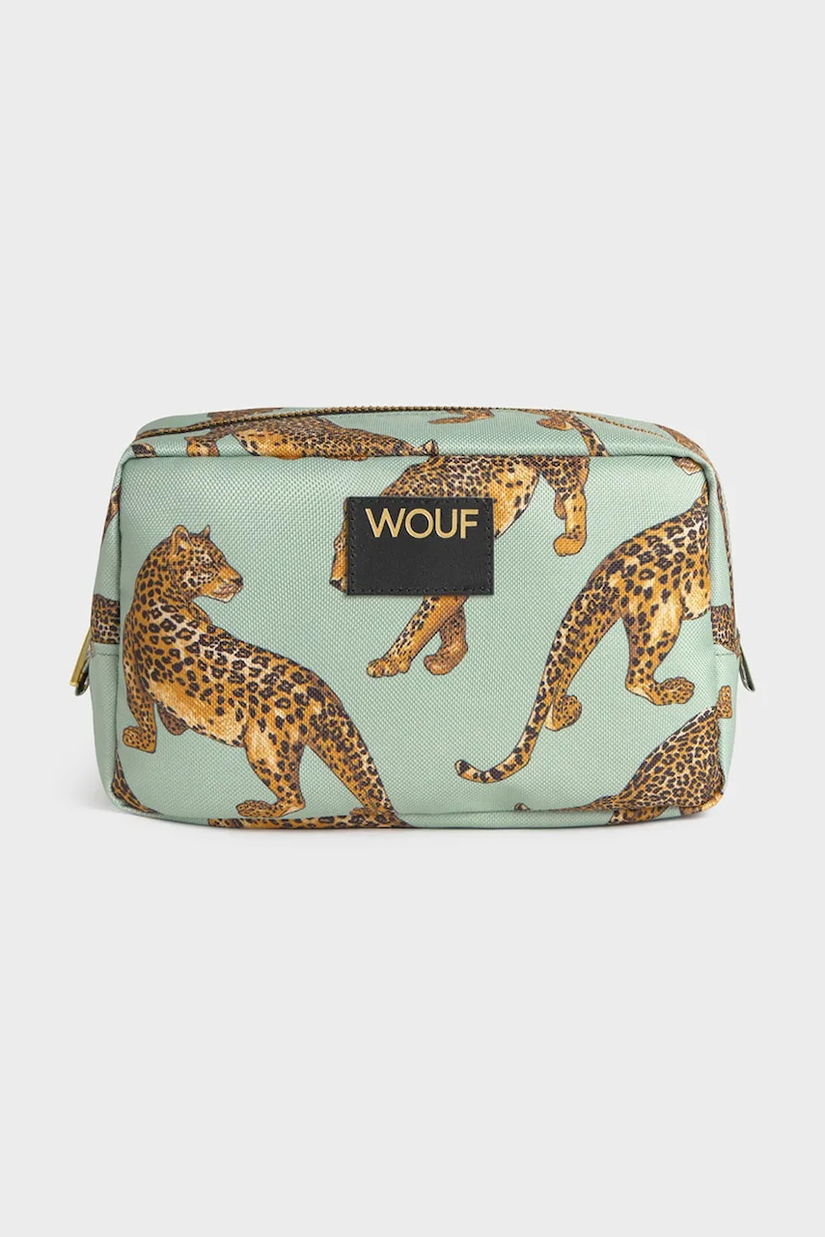 WOUF trusă cosmetică de călătorie Emerald Leopard 20 x 9,5 x 13 cm