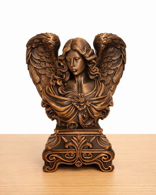 Statuetă Înger Decorativ  Bust 15cm, Handmade, Pictat Manual (Bronz)