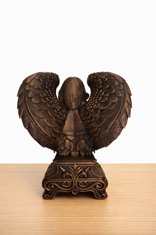 Statuetă Înger Decorativ Bust 15cm, Handmade, Pictat Manual (Bronz)