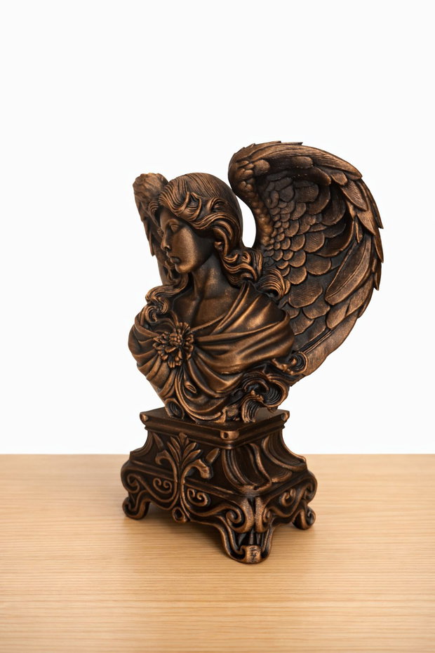 Statuetă Înger Decorativ Bust 15cm, Handmade, Pictat Manual (Bronz)